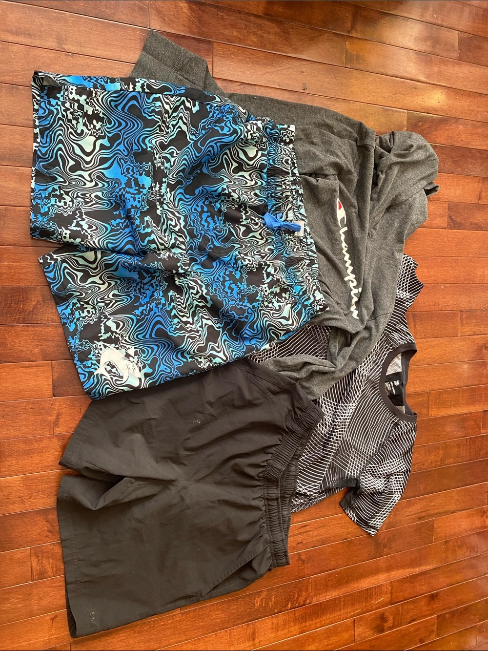 Boy’s Large Assortment- 1 shorts, 1 swim trunks, 1 Tshirt, 1 hoodie